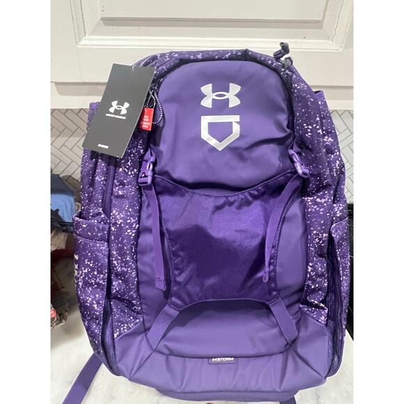 Under Armour Other - Under Armour Hustle Pro Softball Backpack Purple UA Storm Gear Bag NWT Baseball